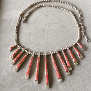 Vintage Native American Spiny Oyster Necklace Reversible